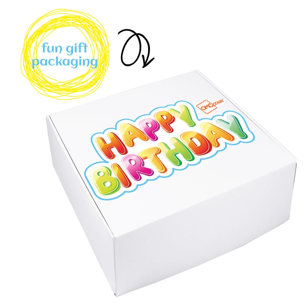 Happy Birthday Cookies Decorated Gift Basket Large 6 Pack | Individually Wrapped Sugar Cookie Jumbo With Icing Cake Party | Nut-Free Kosher