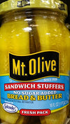Mt. Olive Sandwich Stuffers Bread & Butter Pickles, No Sugar Added 16 Oz (Pack of 3)