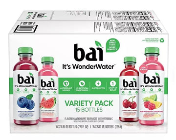 Bai Antioxidant Caostal Beverages With Vitamin C Or E Variety Pack Of 15/18 Fl Ounce Net Wt 270 Fl Ounce