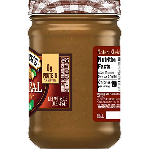 Smucker'S Natural Chunky Peanut Butter, 16 Ounces