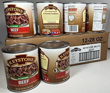 Keystone Meats All Natural Heat And Serve Canned Beef 28 Oz Fully Cooked Canned Meat Long Shelf Life Emergency Survival Canned F