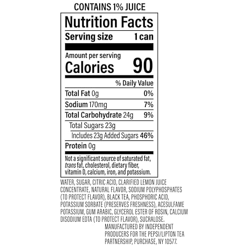 Lipton Fusions, Pineapple Mango Lemonade Iced Tea, 16 Fl Oz Cans (Pack Of 12)