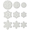 White Snowflake Assortment Edible Sugar Cake Toppers, 24 Count