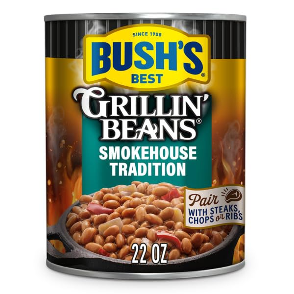 Bush's Best Grillin' Beans Variety Pack, 5 Flavors, 109.5 oz, Smokehouse Tradition, Southern Pit Barbecue, Steakhouse Recipe, Bourbon & Brown Sugar, Honey Chip