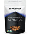 Terrasoul Superfoods Organic Dry-Roasted & Lightly Salted Almonds, 16oz Resealable Pouch - Perfect for Snacking, Baking, and On-