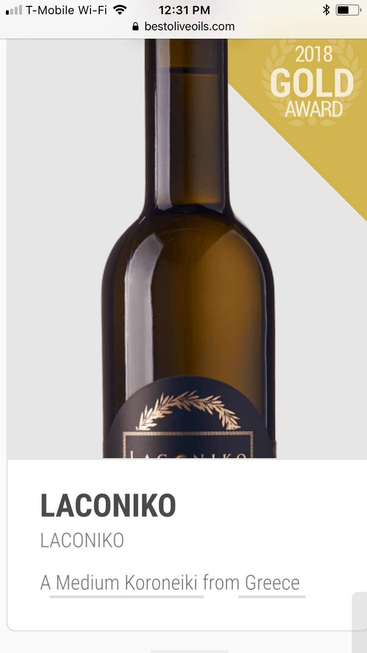 Laconiko Extra Virgin Olive Oil - Garlic Flavor, 12.7 Fl Oz (Pack of 1)