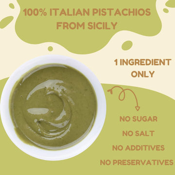 Alma Gourmet 100% Pistachio Butter Spread - Pure Pistachio Cream Paste Imported From Sicily, Italy - 100% Italian Pistachios -On