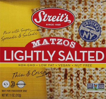 Streits Lightly Salted Matzo, 11 oz (Pack of 2)