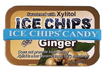 Ice Chips Xylitol Candy Tins (Ginger, 6 Pack); Includes Ice Chips Band As Shown