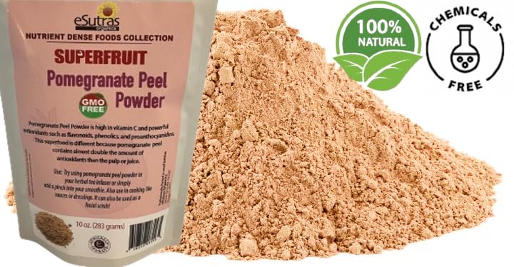 eSutras Organics Pomegranate Peel Powder Superfood, 10 Ounce