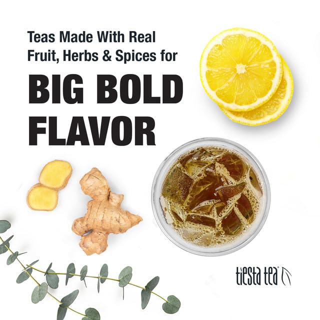 Tiesta Tea - Meyer Lemon Zest Cold Brew, Premium Loose Leaf Blend, Non-Caffeinated Iced Tea, 10 Cold Brew Tea Packets - Brews On