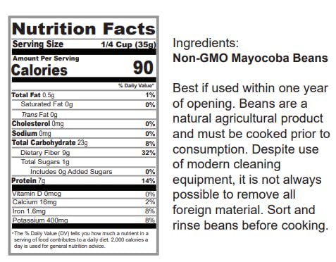 High Plains Beans Mayocoba Beans, Non-GMO, 10 Pound Bag, High Protein & Fiber Source, Dry Beans
