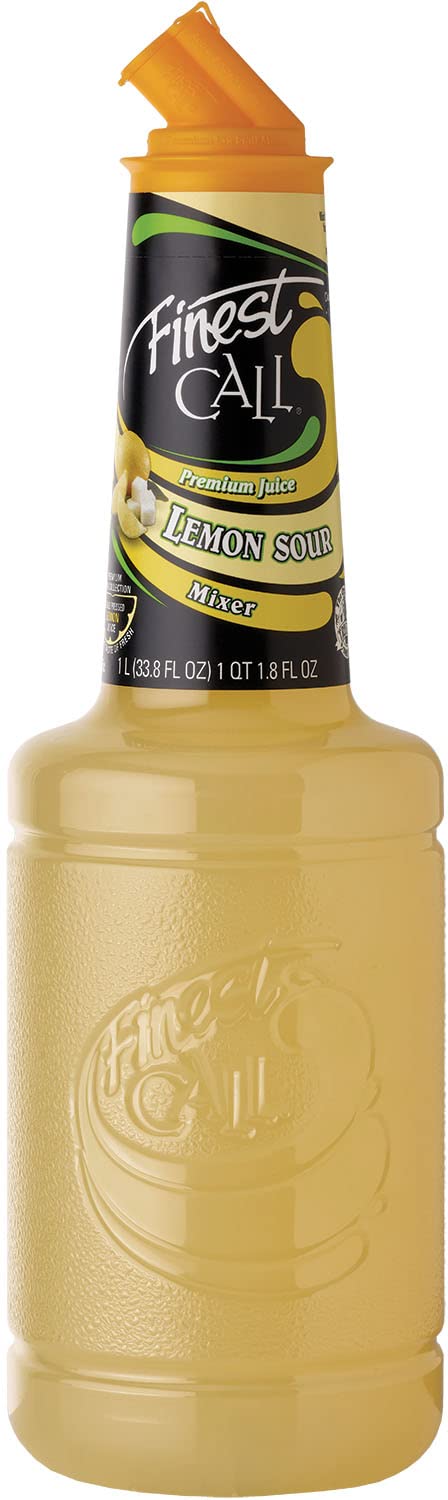Finest Call Premium Juice Lemon Sour Drink Mix, Ready to Use, 1 Liter Bottle (33.8 Fl Oz)