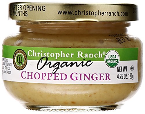 Christopher Ranch Organic Chopped Ginger Freshly Peeled & Ready To Use Easy Cooking With Garden Fresh Flavor Sweet & Savory Dishes Ideal For Soups Stir Fries Marinades Organic Ginger Fresh Jar 4.25 Oz