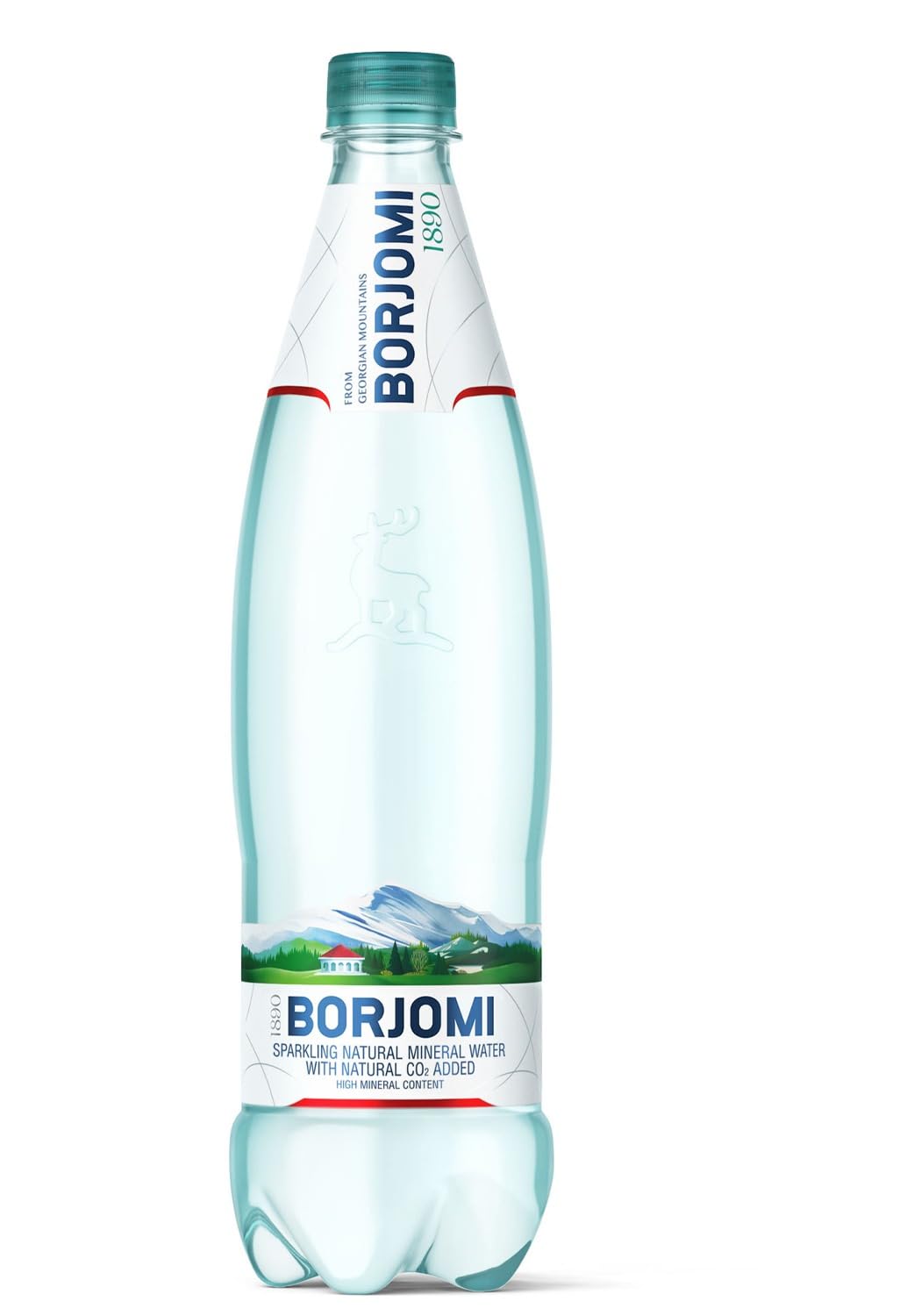 BORJOMI Sparkling Mineral Water, Naturally Carbonated, 25.3 fl oz, 6 Pack, Bottled from Georgian Volcanic Springs