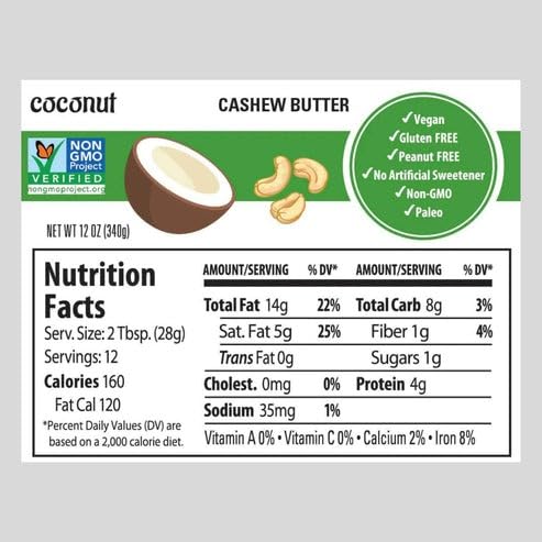 Abby'S Better: Coconut Cashew Nut Butter, 12 Oz Jar
