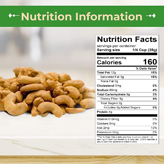 Sincerely Nuts – Whole Cashews Roasted And Salted | One Lb. Bag | Deluxe Kosher Snack Food | Healthy Source Of Protein, Vitamin & Mineral Nutritional Content | Gourmet Quality Vegan Cashew Nut