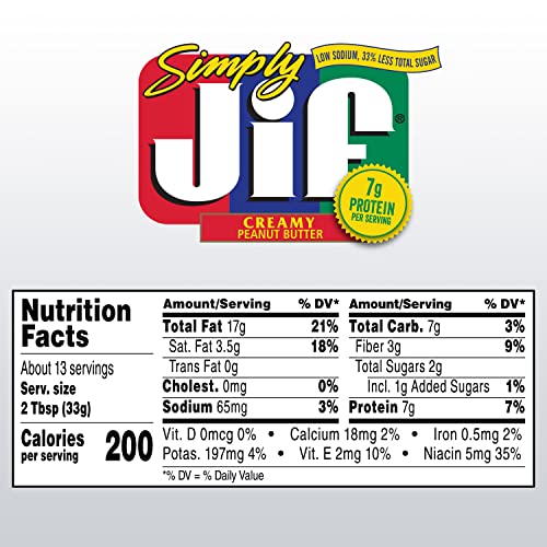 Jif Simply Jif Creamy Peanut Butter, 27.3 Ounces (Pack 10)