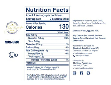 Jules Destrooper Butter Crisps - Caramelized Butter Biscuits, Kosher Dairy, Authentic Made In Belgium - 3.5Oz (Pack Of 12)