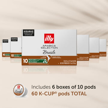 Illy Coffee K Cups - Coffee Pods For Keurig Coffee Maker - Brasile Bold Roast - Notes Of Caramel - Intense & Full-Flavored Flavo