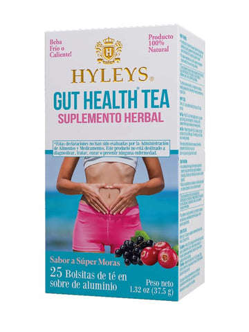 Hyleys Gut Health Super Berries Tea - Natural Digestive Support With Premium Green Tea Blend - 25 Tea Bags
