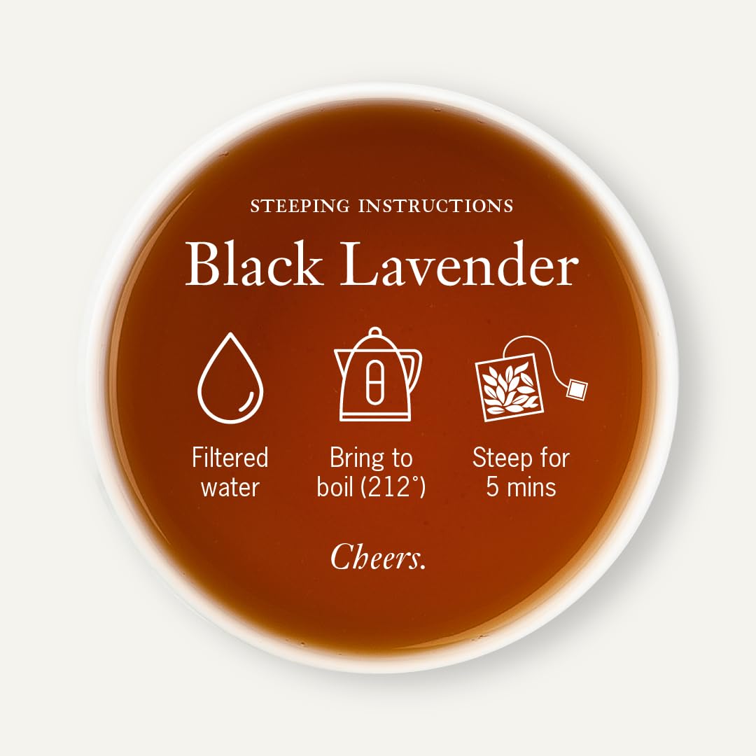 Smith Teamaker Black Lavender No. 14, Caffeinated, Sugar-Free, Sustainably Grown Full Leaf Black Tea Bags, 36 Sachets, 1.32Oz Ea