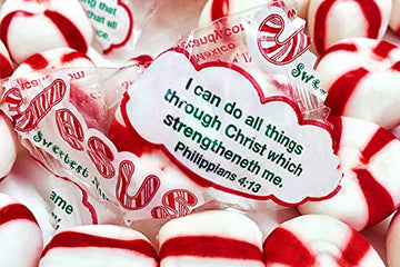 Scripture Candy, Jesus Sweetest Name I Know Christmas Tin With Soft Peppermint Candy, 4 Ounces
