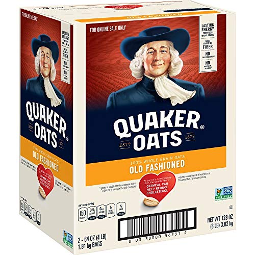 Quaker Old Fashioned Rolled Oats, Non Gmo Project Verified, Two 64Oz Bags In Box, 90 Servings