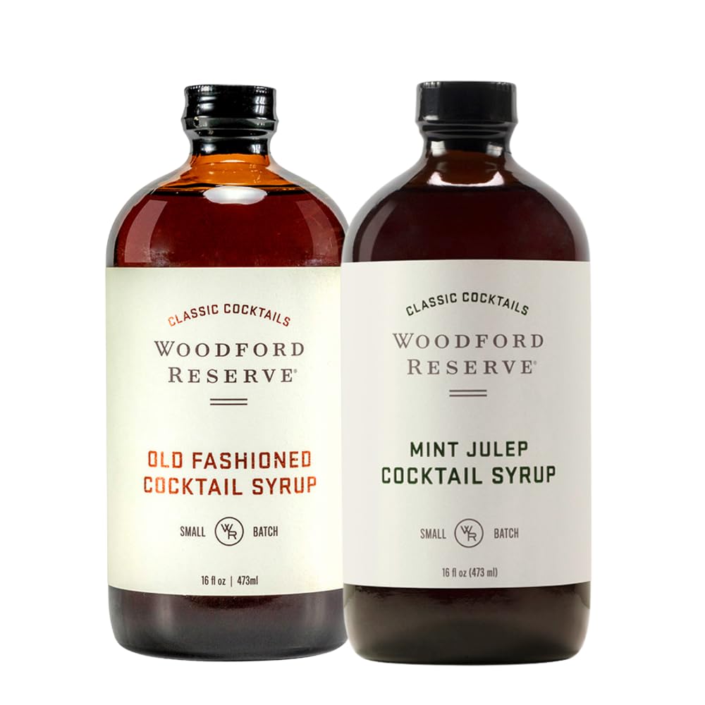 Bourbon Barrel Foods Cocktail Syrup Duo - Mint Julep & Old Fashioned, 16 oz Each