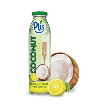 Plis Coconut Water Lemonade W/Natural Juice And Coconut, 10.1 Fl Oz (Coconut Lemonade Pulp Free) (Pack Of 12)