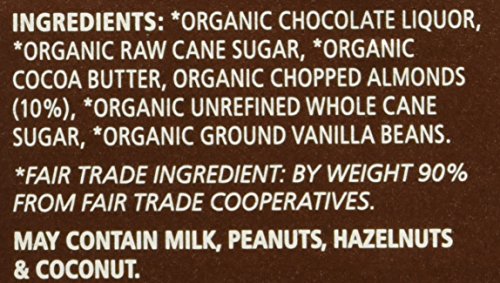 Equal Exchange Organic Dark Chocolate Bar, Almonds, 12 Count