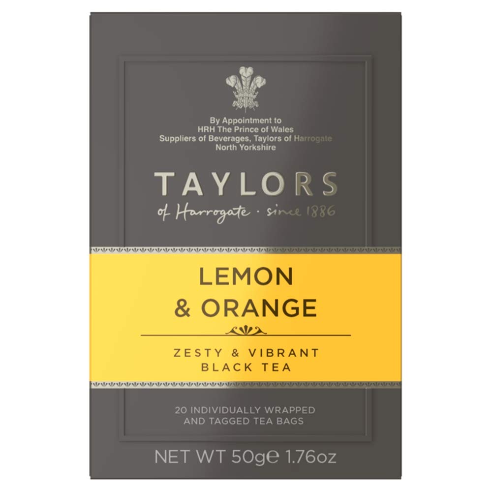 Taylors Of Harrogate Lemon & Orange Black Tea, 20 Count (Pack Of 6)