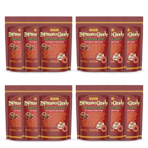Bali s Best Espresso Candy, 5.3 Oz (Pack of 12), Individually Wrapped Hard Candy with Espresso Filled Center, Made with Real Su