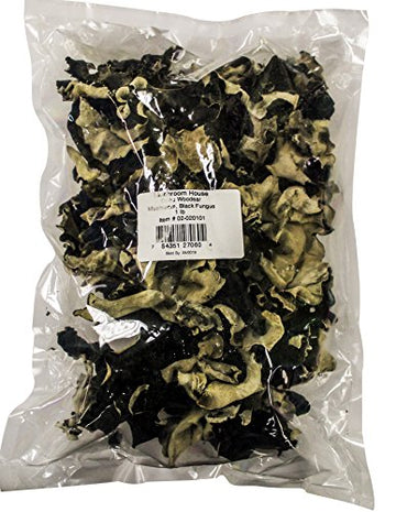 Mushroom House Dried Woodear Mushroom, Black Fungus, 1 Pound