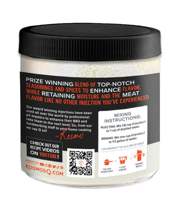 Kosmos Q Moisture Magic Bbq Injection - 16 Oz Beef, Chicken, Pork & Fish Injection Marinade - Bbq Phosphates Made In The Usa (Ph