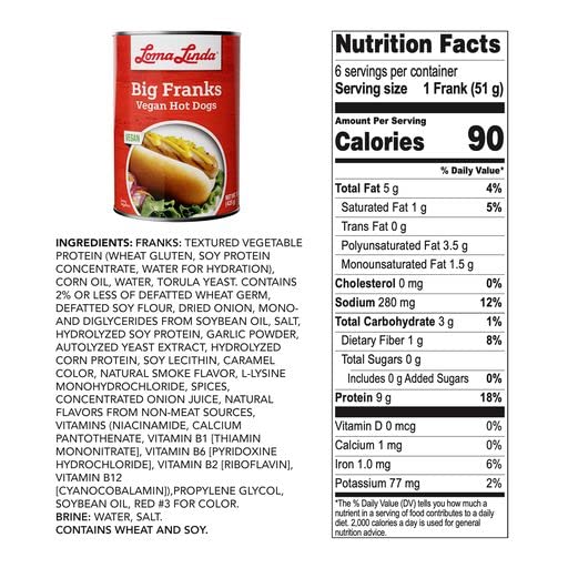 Loma Linda Big Franks- 15 Oz