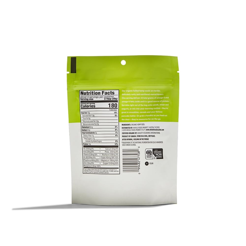 365 by Whole Foods Market, Organic Hemp Seed, 4 Ounce