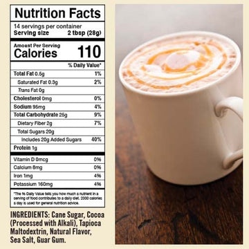 Castle Kitchen Classic Caramel Dark Chocolate - Dairy-Free, Vegan Premium Hot Chocolate Mix - Just Add Water - 14 Oz (Pack Of 2)