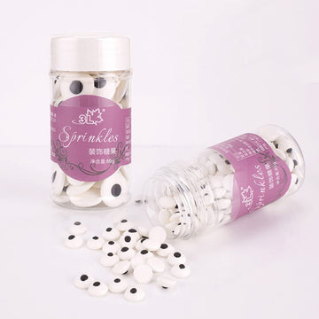 2 Bottles Candy Eyes Eyeballs Cake Cupcake Toppers Edible Eyes For Decorating, Two Size Mixed - Halloween, Christmas, Easter, And Edible Art Project Candy Decorations