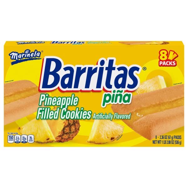 Marinela Barritas Piña Pineapple Soft Filled Cookie Bar | 2 Pack (16 Count)