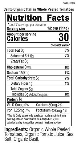 Cento Organic Whole Peeled Tomatoes, 28 Ounce Cans (Pack Of 12)