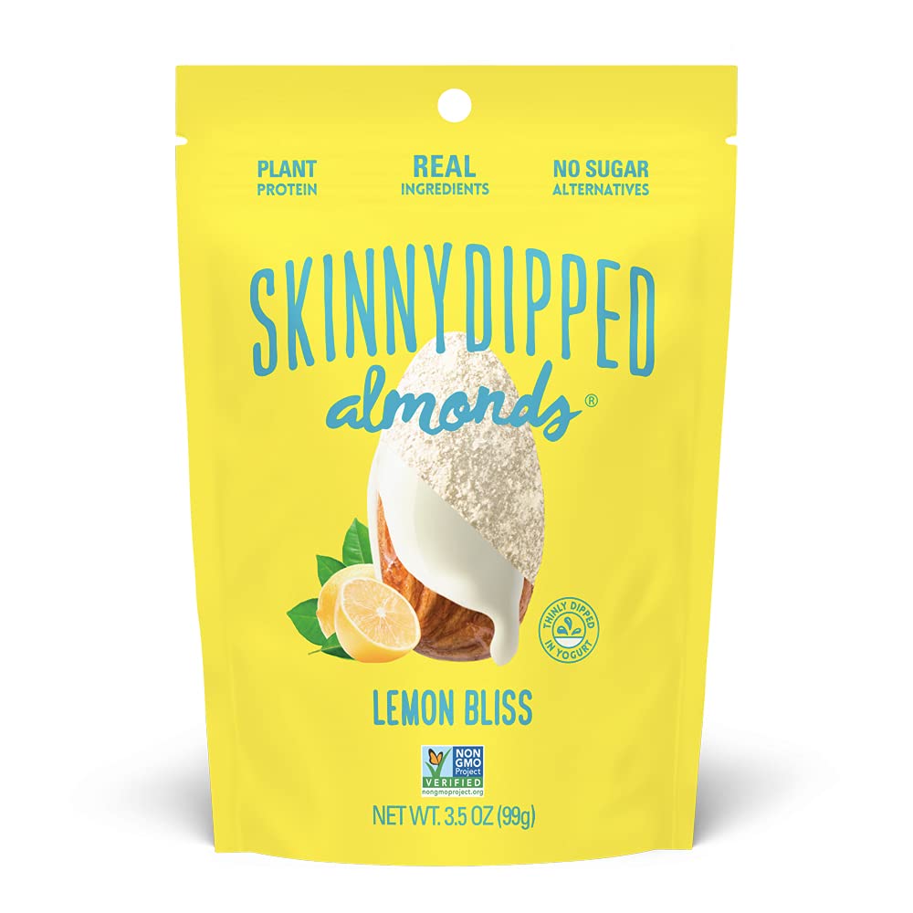 Skinnydipped Lemon Bliss Yogurt Covered Almonds, 3.5 Oz Resealable Bag, 10 Count
