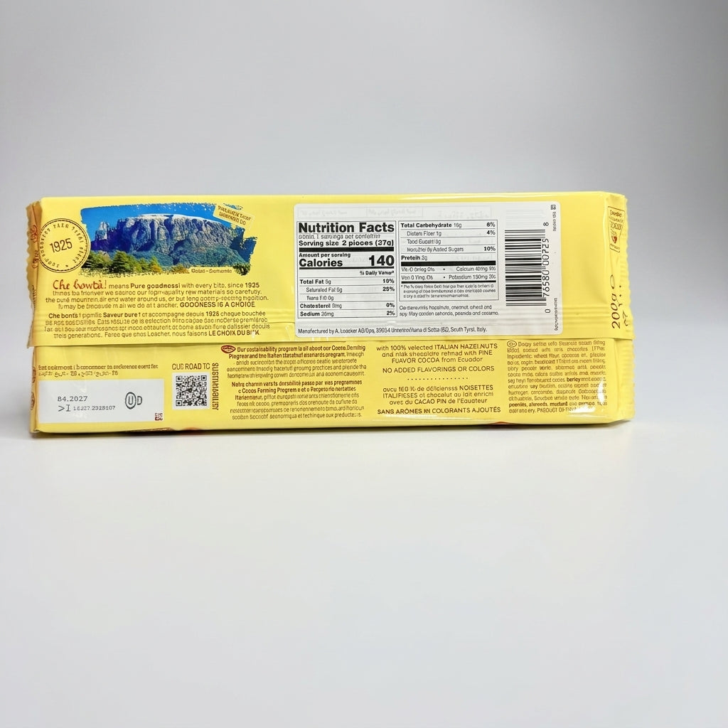 Loacker Gardena Hazelnut Wafer Bar 38g - Italian Chocolate Wafer