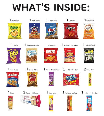 CCC 50 Count Snack Box Halloween Care Package - Assorted Chips, Cookies, Candy & - Multi Color - 1 Ounce (Pack of 50)