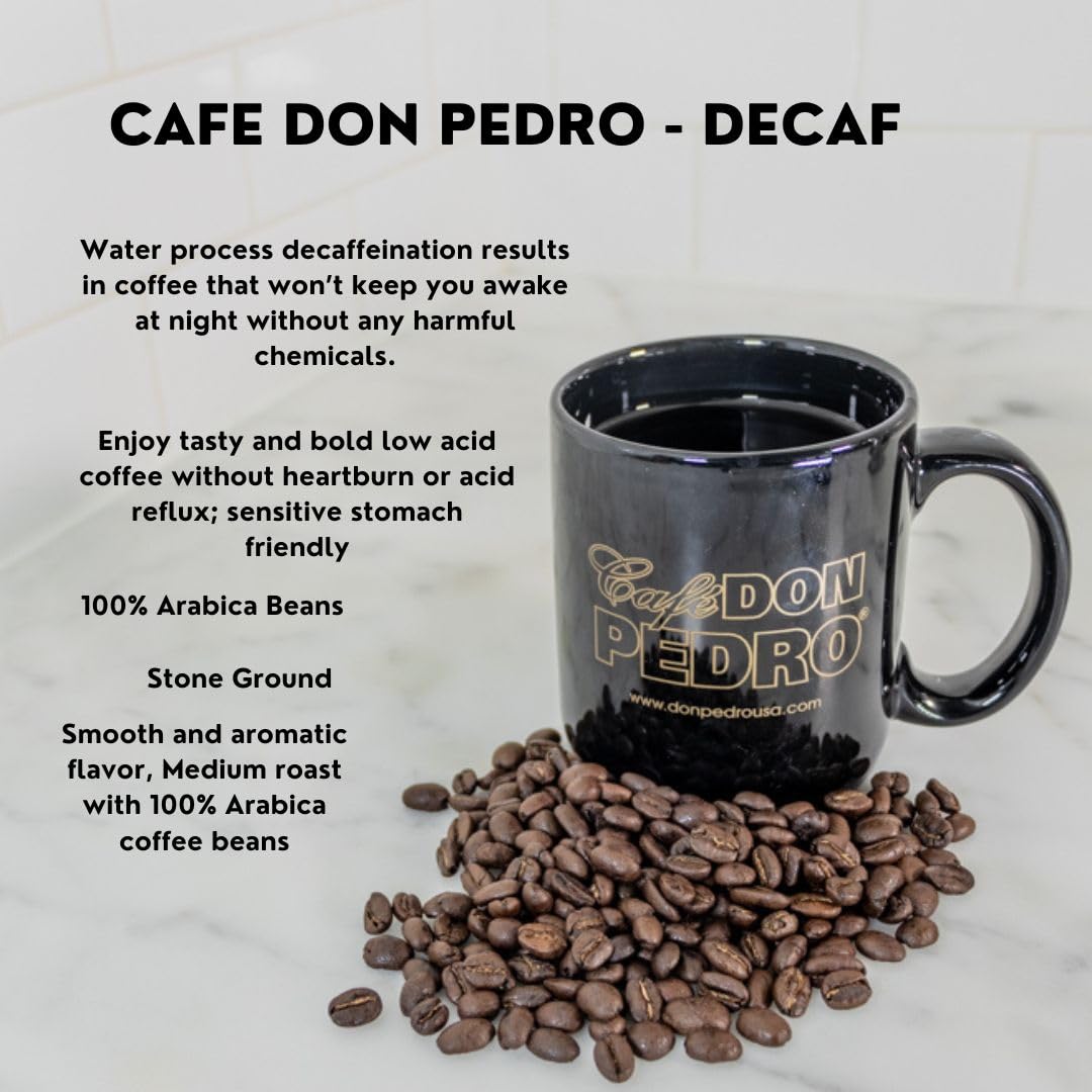 Cafe Don Pedro Decaf Premium Low Acid Coffee Pods For Keurig K-Cup - Enjoy Tasty Coffee For Sensitive Stomach - 12 Low Acid Coff