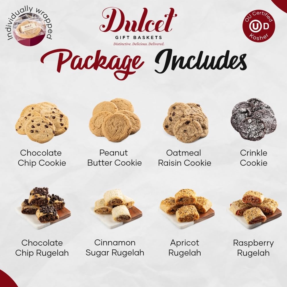 Dulcet Gift Baskets Sweet Success: Gourmet Cookie And Snack Gift Basket For All Occasions Present Holidays, Birthday, Sympathy, Get Well, Family Or Office Gatherings For Men & Women.