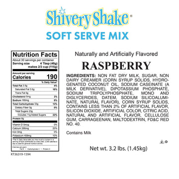 Shivery Shake Raspberry Soft Serve Ice Cream Mix