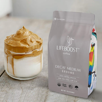 Lifeboost Coffee Medium Roast Swiss Water Decaf Coffee Ground - Low Acid Single Origin Usda Decaf Organic Coffee - Non-Gmo Coffe