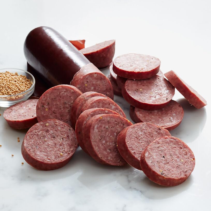Hickory Farms Party-Size Signature Beef Summer Sausage, 26 ounces | Great for Snacking, Gifts, Entertaining, Charcuterie, Ready