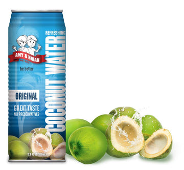 Amy & Brian Non-Gmo Coconut Water, Original, 17.5 Fl Oz (Pack Of 12)